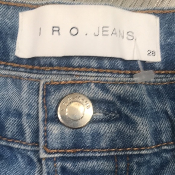 IRO NEW Gacily Chain Embellish Distress DenimShort - Picture 4 of 9